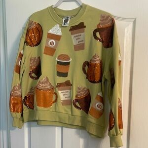 QUEEN OF SPARKLES Green Pumpkin Spice Sweatshirt
